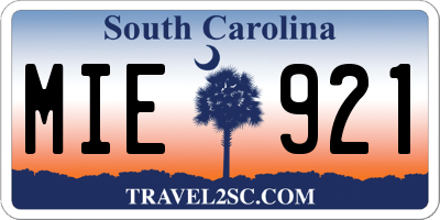 SC license plate MIE921
