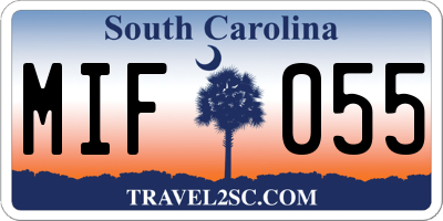 SC license plate MIF055