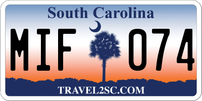SC license plate MIF074