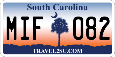 SC license plate MIF082
