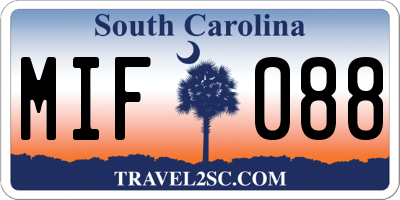 SC license plate MIF088