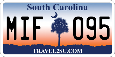 SC license plate MIF095