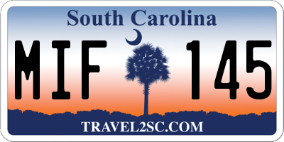 SC license plate MIF145