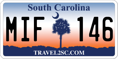 SC license plate MIF146