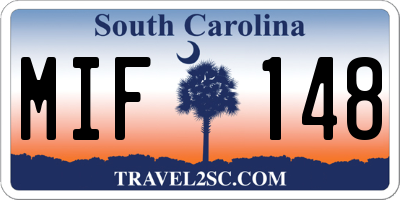 SC license plate MIF148