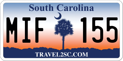 SC license plate MIF155