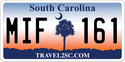 SC license plate MIF161