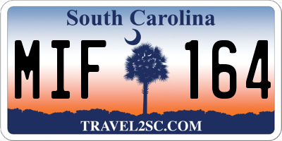 SC license plate MIF164