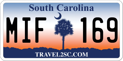 SC license plate MIF169