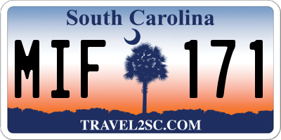 SC license plate MIF171