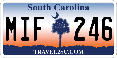 SC license plate MIF246