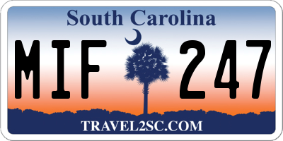 SC license plate MIF247