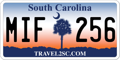 SC license plate MIF256