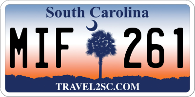 SC license plate MIF261