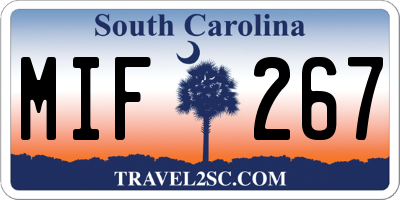 SC license plate MIF267