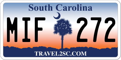 SC license plate MIF272