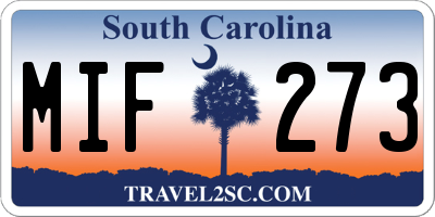 SC license plate MIF273