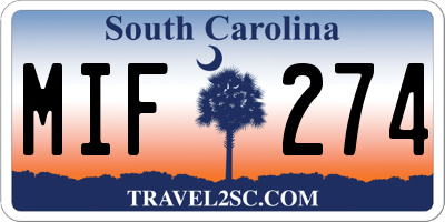 SC license plate MIF274