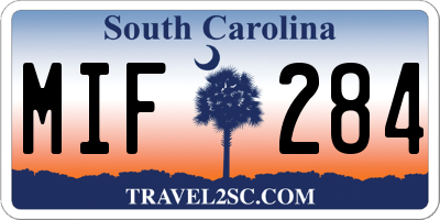 SC license plate MIF284