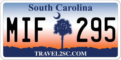 SC license plate MIF295