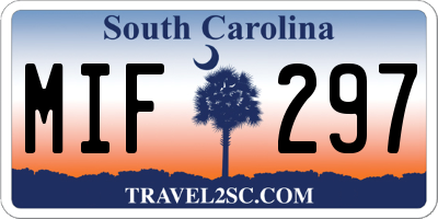 SC license plate MIF297
