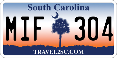SC license plate MIF304
