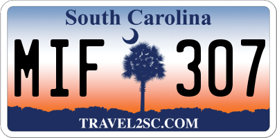 SC license plate MIF307