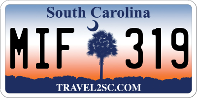 SC license plate MIF319