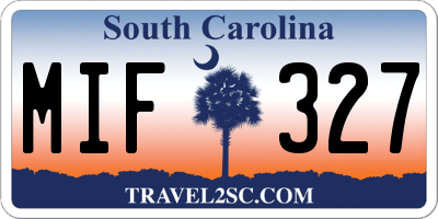 SC license plate MIF327