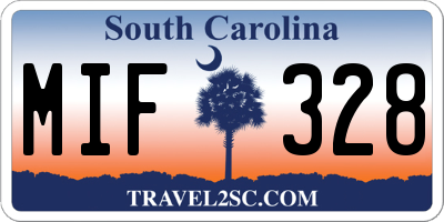 SC license plate MIF328