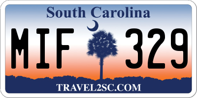 SC license plate MIF329