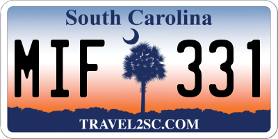 SC license plate MIF331