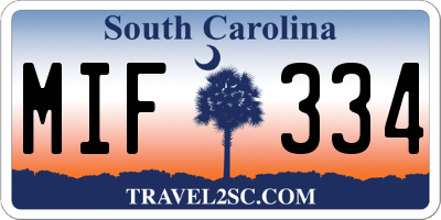 SC license plate MIF334