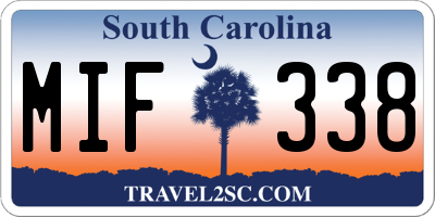 SC license plate MIF338