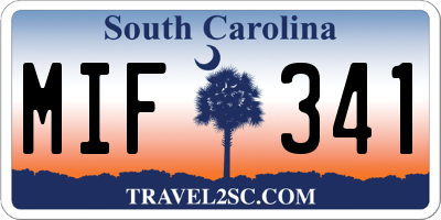 SC license plate MIF341