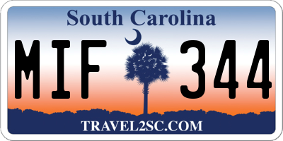 SC license plate MIF344