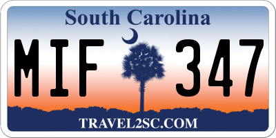 SC license plate MIF347