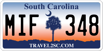 SC license plate MIF348