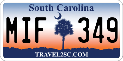 SC license plate MIF349