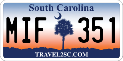 SC license plate MIF351
