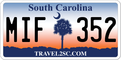 SC license plate MIF352