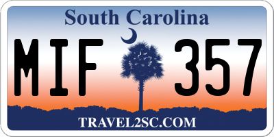 SC license plate MIF357