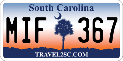 SC license plate MIF367