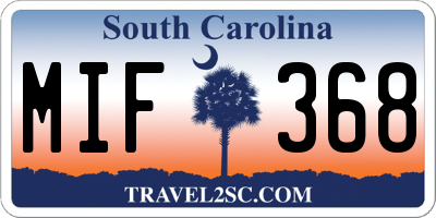 SC license plate MIF368