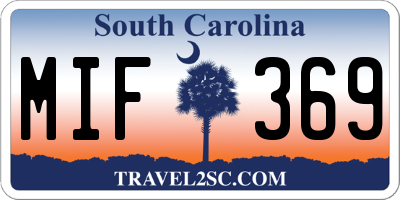 SC license plate MIF369