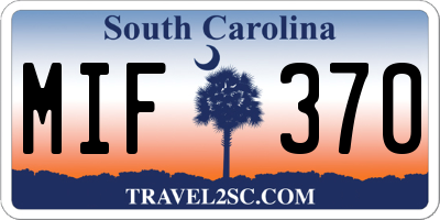 SC license plate MIF370