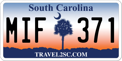 SC license plate MIF371