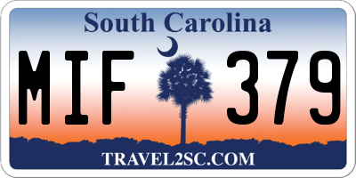 SC license plate MIF379