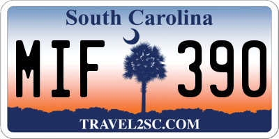 SC license plate MIF390