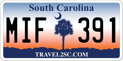 SC license plate MIF391